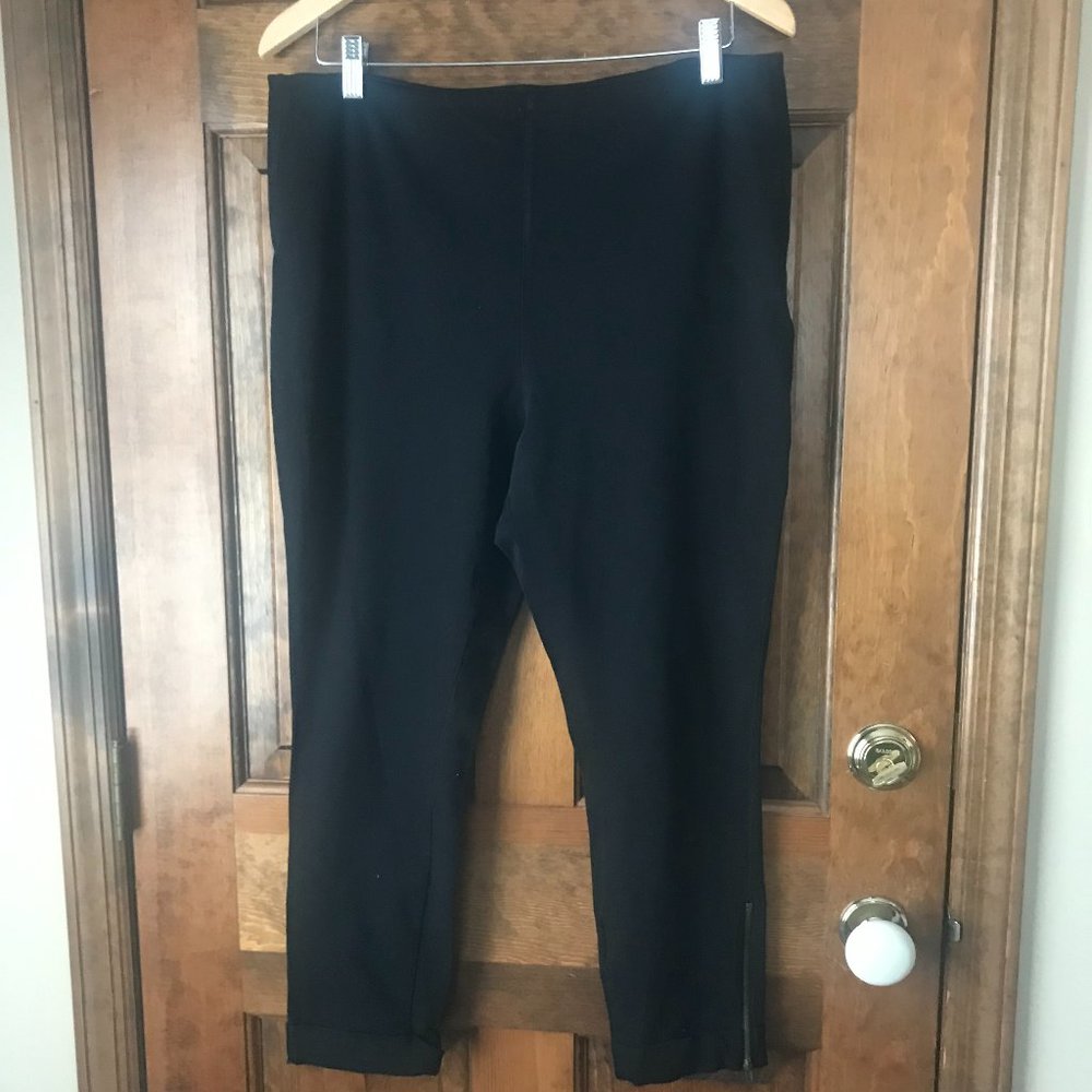 Lysse Black Cuffed Leggings w/Zippers Size 2X